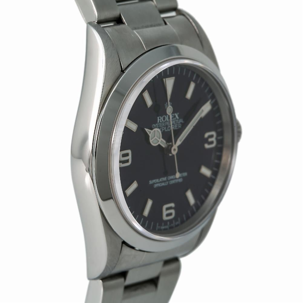 Contemporary Rolex Explorer 14270, Black Dial, Certified and Warranty For Sale