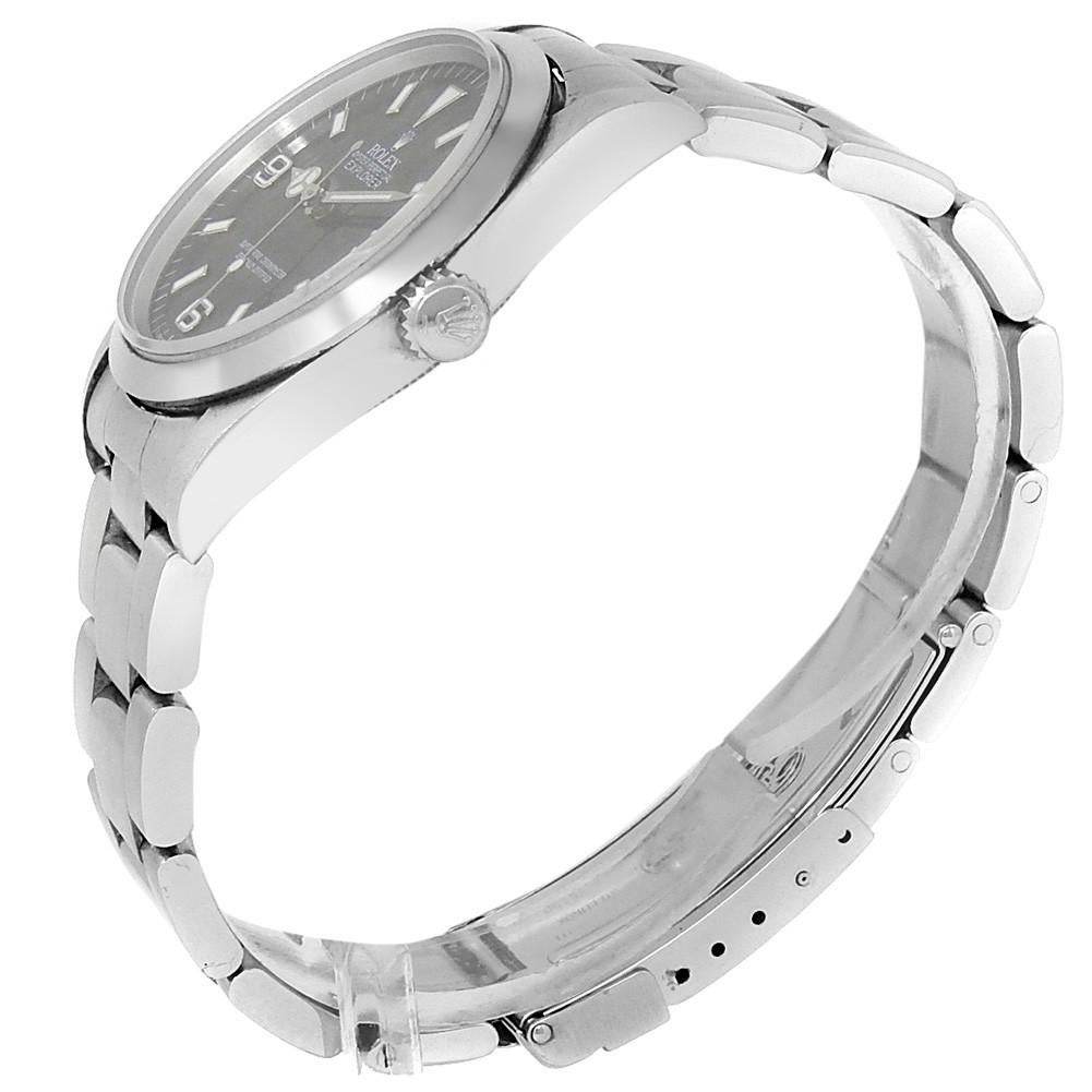 Rolex Explorer 14270, Black Dial, Certified and Warranty In Excellent Condition In Miami, FL