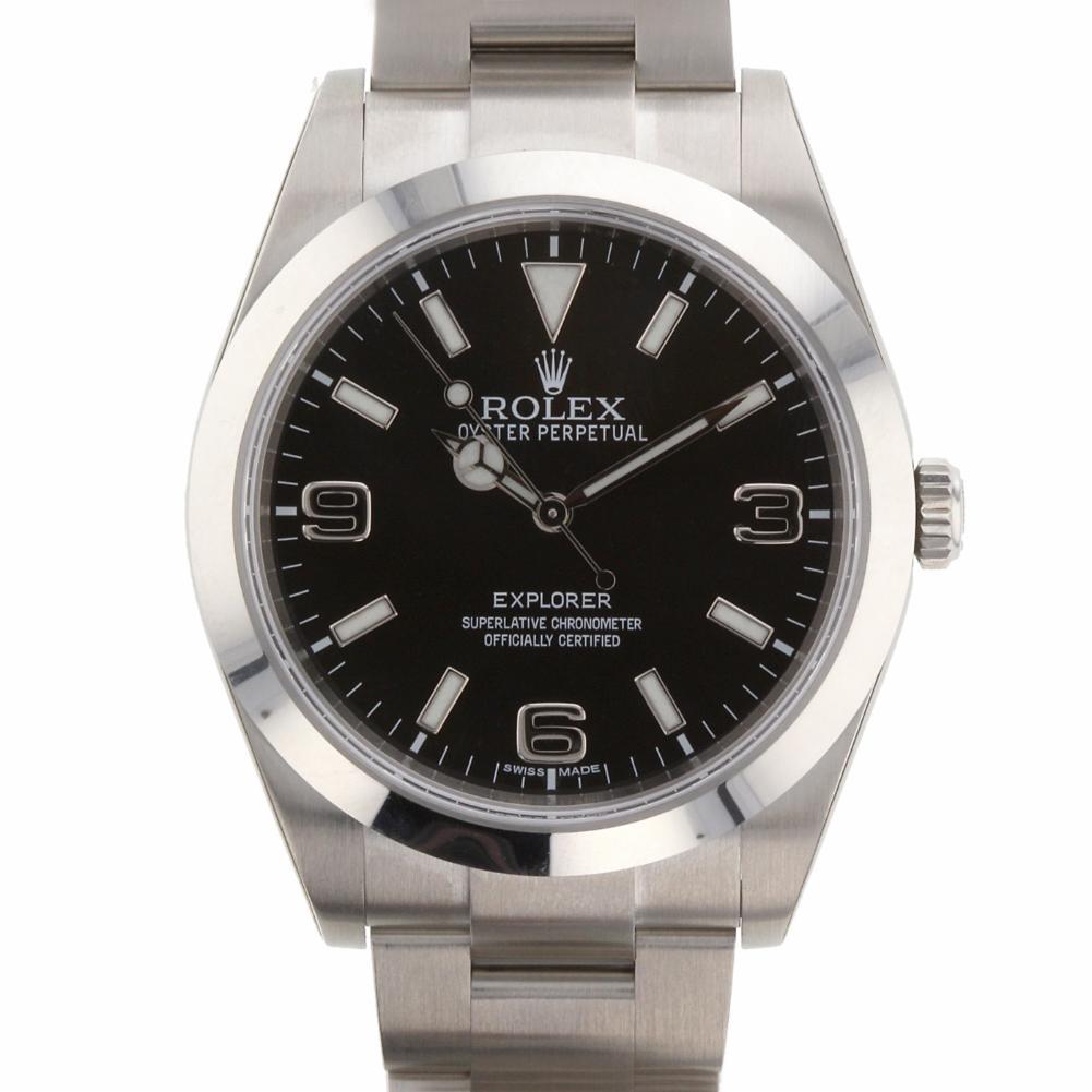 Rolex Explorer Reference #: 214270. Mens Automatic Self Wind Watch Stainless Steel Black 0 MM. Verified and Certified by WatchFacts. 1 year warranty offered by WatchFacts.
