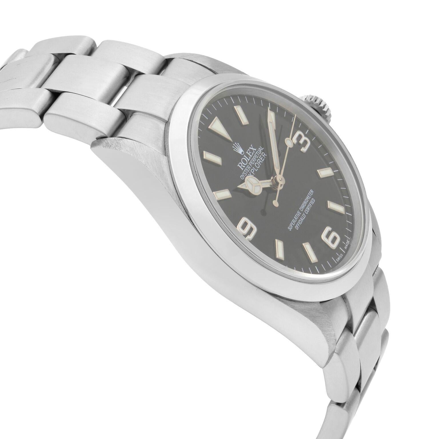 Men's Rolex Explorer Stainless Steel Black Dial Automatic Mens Watch 114270