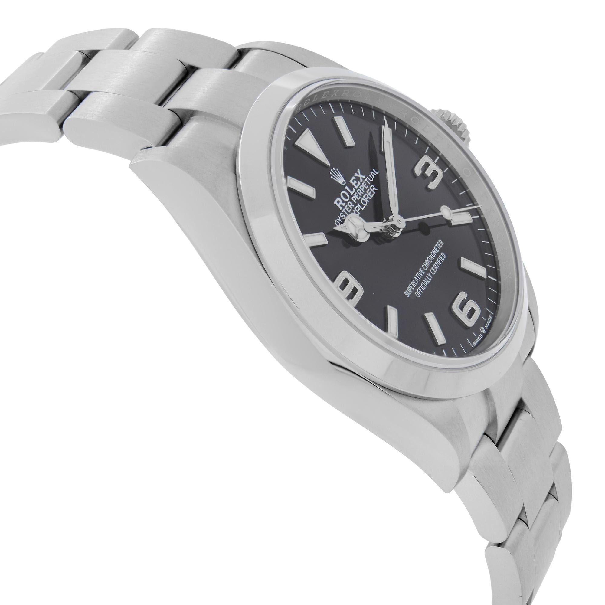 NEW Rolex Explorer 36MM Steel Black Dial Oyster Bracelet Automatic Watch 124270 Pour hommes en vente