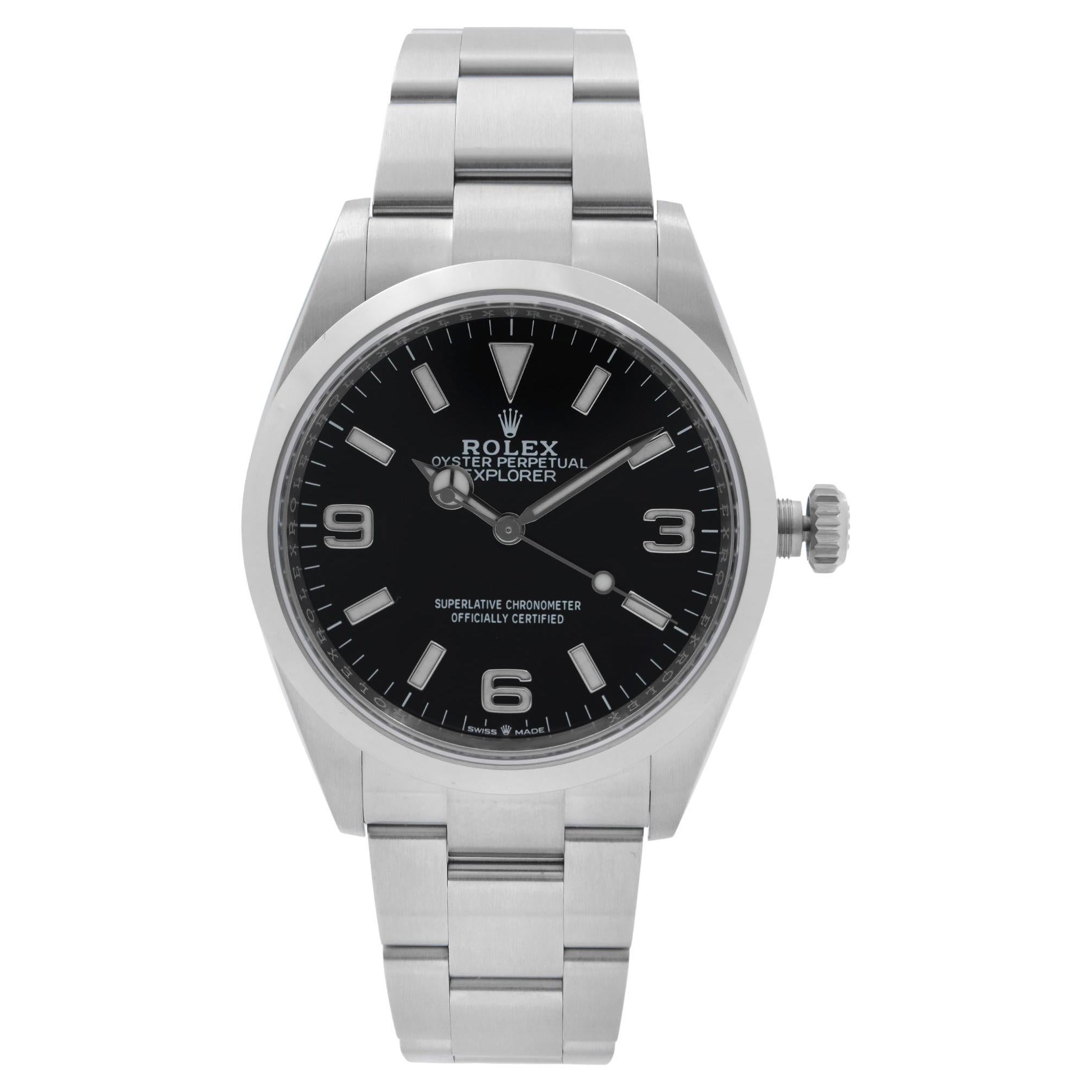 NEW Rolex Explorer 36MM Acciaio Quadrante Nero Bracciale Oyster Orologio Automatico 124270