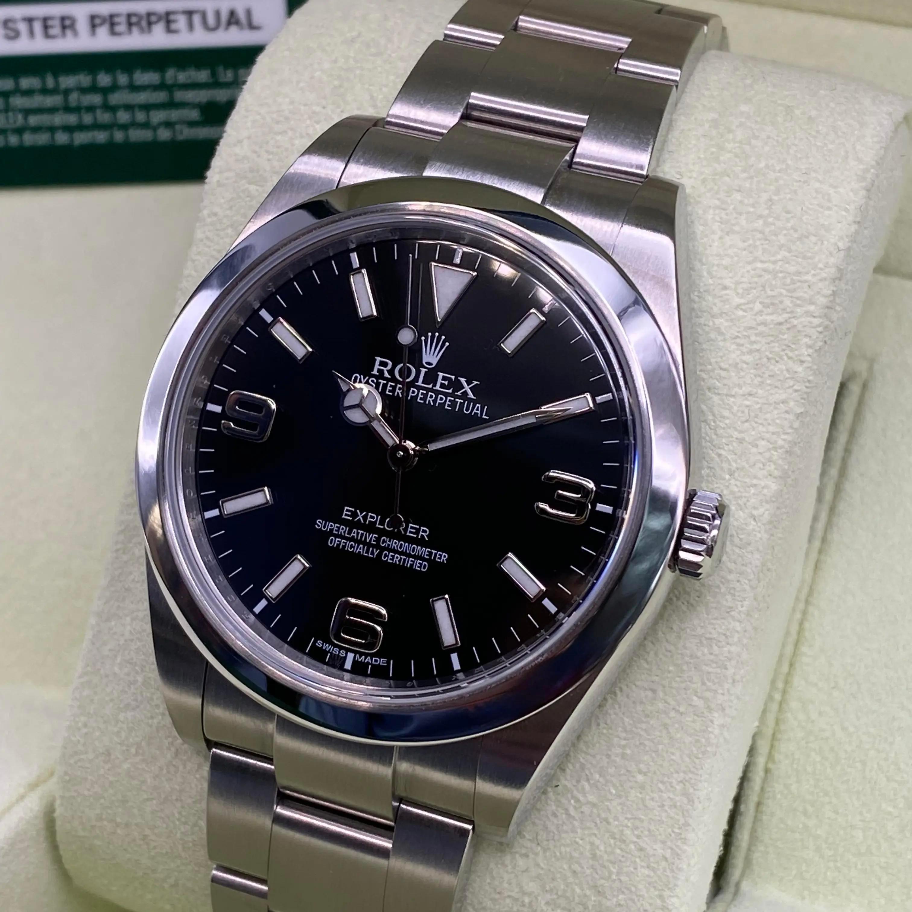 Men's Rolex Explorer 39 Steel Black Dial Automatic Mens Automatic Watch 214270 For Sale