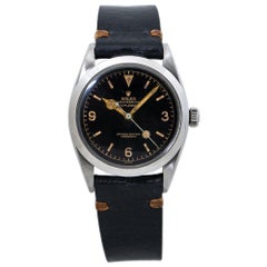 Rolex Explorer 6610 Oyster Perpetual Vintage Tropical Brown Dial Mens Watch