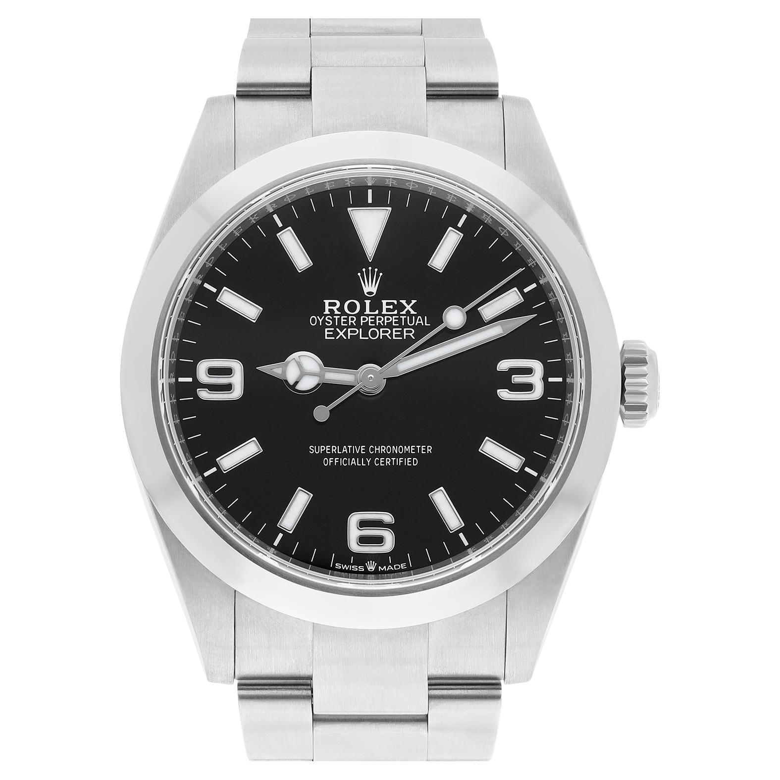 Rolex Explorer Automatik Chronometer Schwarzes Zifferblatt Herrenuhr 224270 Ungetragen
