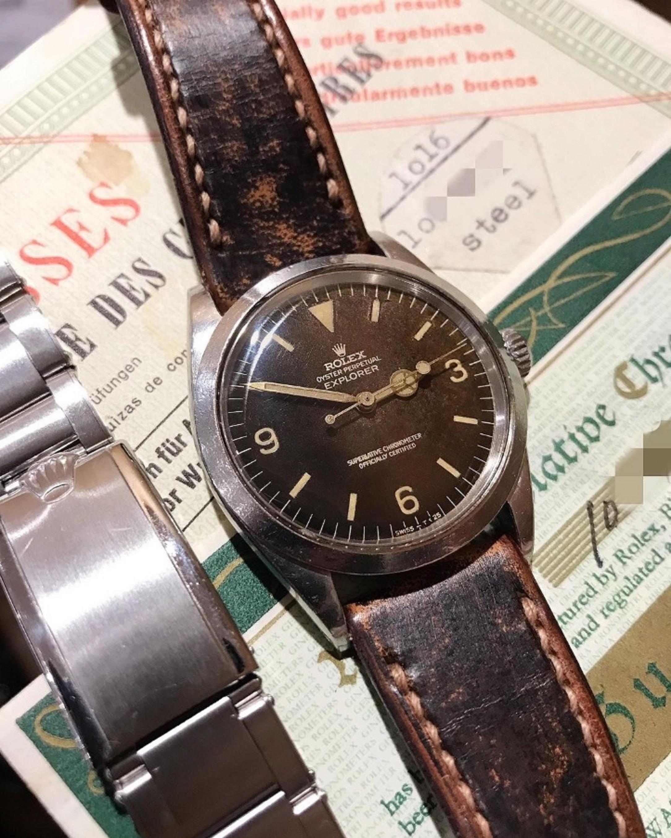 Brand: Vintage Rolex
Model: 1016
Year: 1964
Serial number: 10xxxxx
Reference: OT1932

The tropical dial on a Explorer 1016 is an exceptionally rare find, adding an extraordinary touch to this vintage timepiece. Over time, certain dials develop a