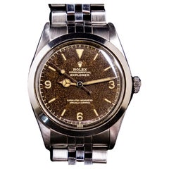 Rolex Explorer Gilt Tropical Dial 1016 Steel Automatic Watch with Paper, 1962