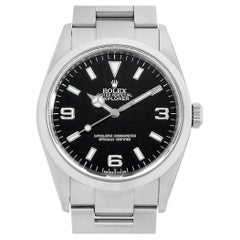 Rolex Explorer I 114270 V Series Montre d'occasion pour hommes, cadran noir - Authenticité