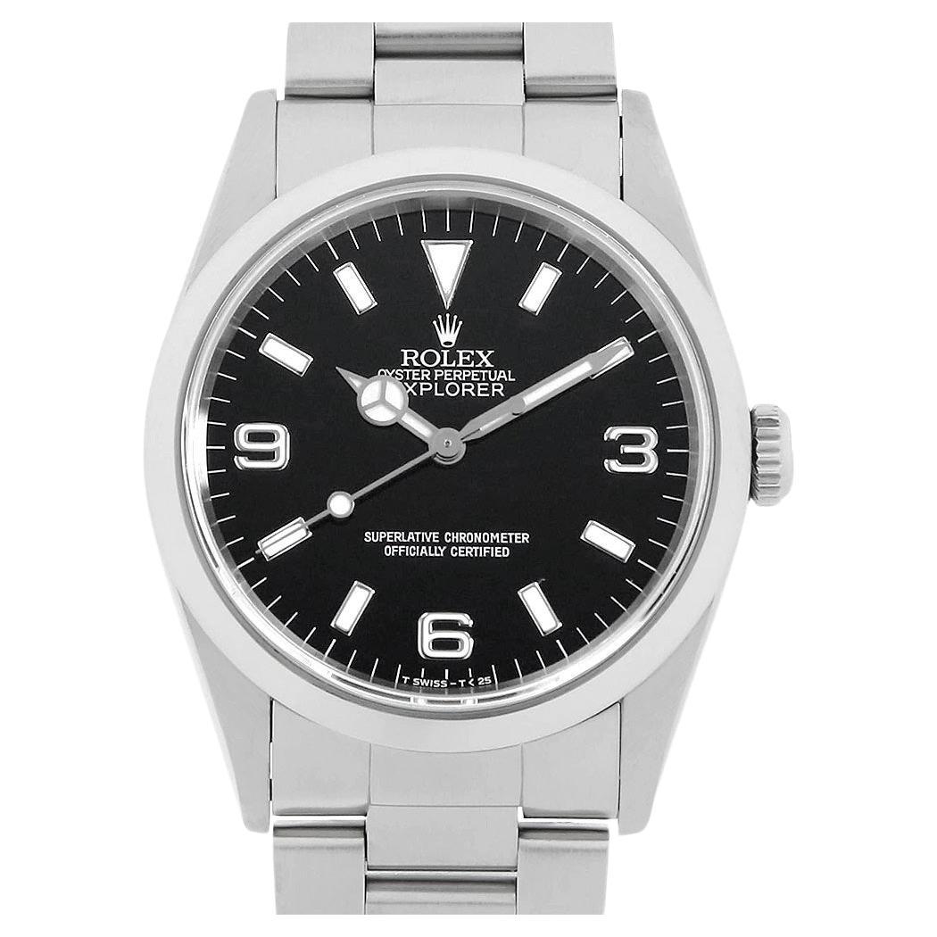 Rolex Explorer I 14270 Black Dial T Series Elegant Used Men's Timepiece
