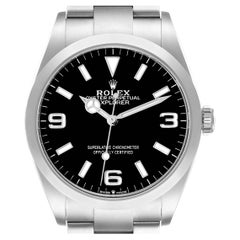 Rolex Explorer I 36mm Black Dial Steel Mens Watch 124270 Box Card