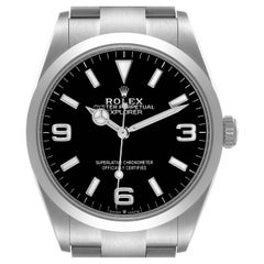 Rolex Explorer I 36mm Black Dial Steel Mens Watch 124270 Box Card