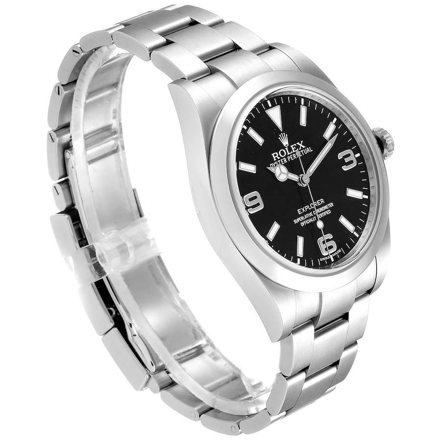 Rolex Explorer I 39 Black Dial Automatic Men's Watch 214270 In Excellent Condition In Atlanta, GA