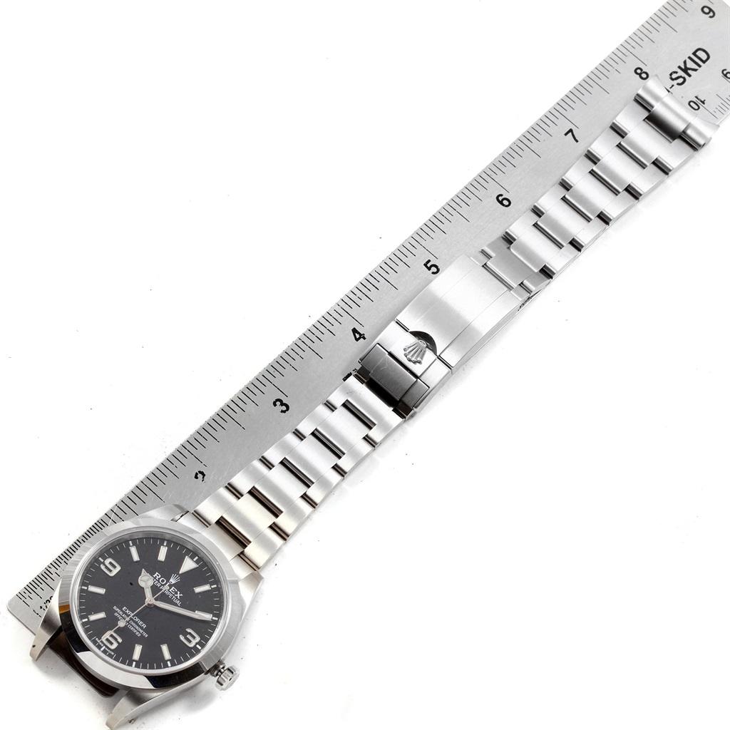 Rolex Explorer I 39 Luminescent Arabic Numbers Steel Men's Watch Box Card For Sale 6