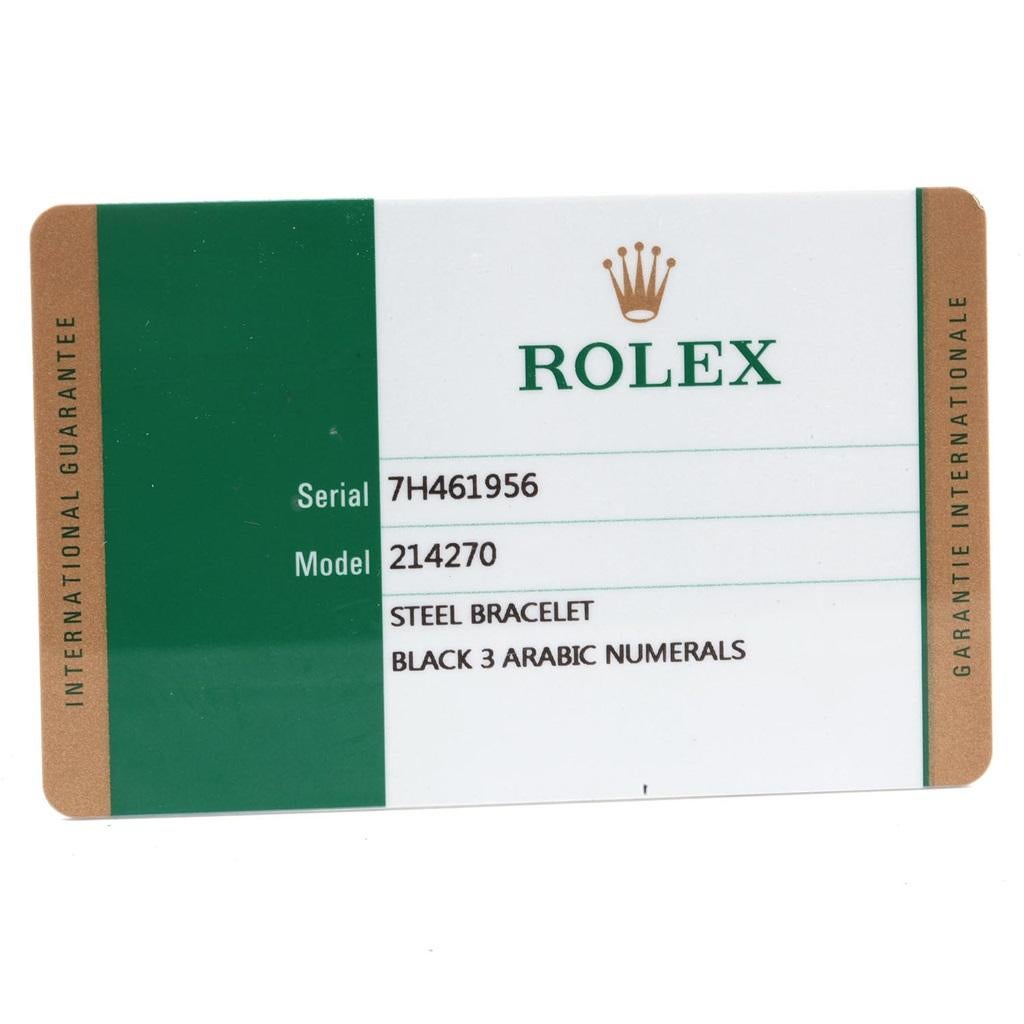 Rolex Explorer I 39 Luminescent Arabic Numbers Steel Men's Watch Box Card For Sale 8