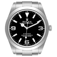 Used Rolex Explorer I Black Dial Mens Watch 214270 Box Card