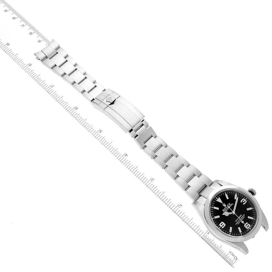 Rolex Explorer I 39mm Schwarzes Zifferblatt Stahl-Herrenuhr 214270 Boxkarte im Angebot 7