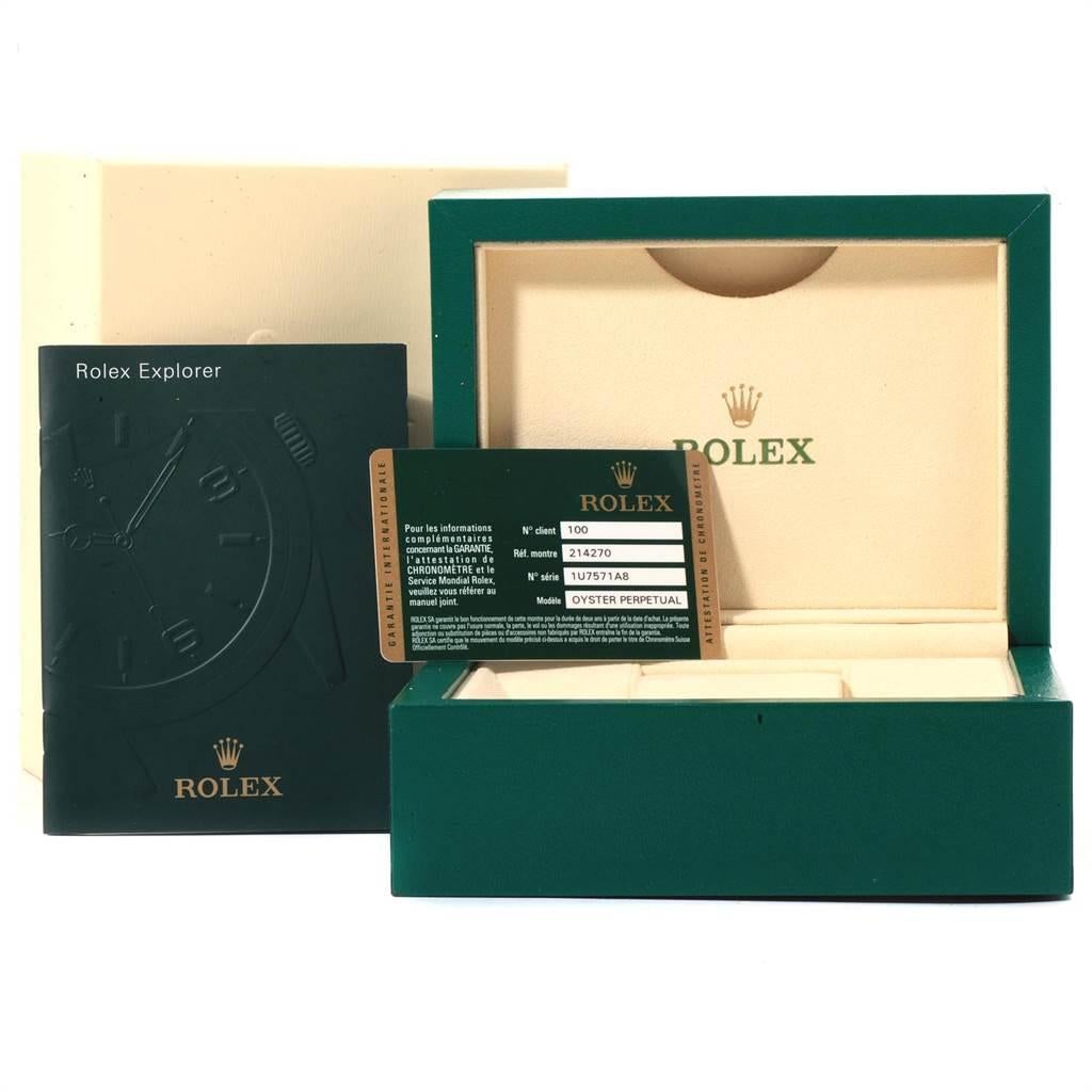 Rolex Explorer I Black Dial Steel Men's Watch 214270 Box Card 10