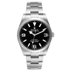 Rolex Explorer I 39mm Black Dial Steel Mens Watch 214270 Box Card