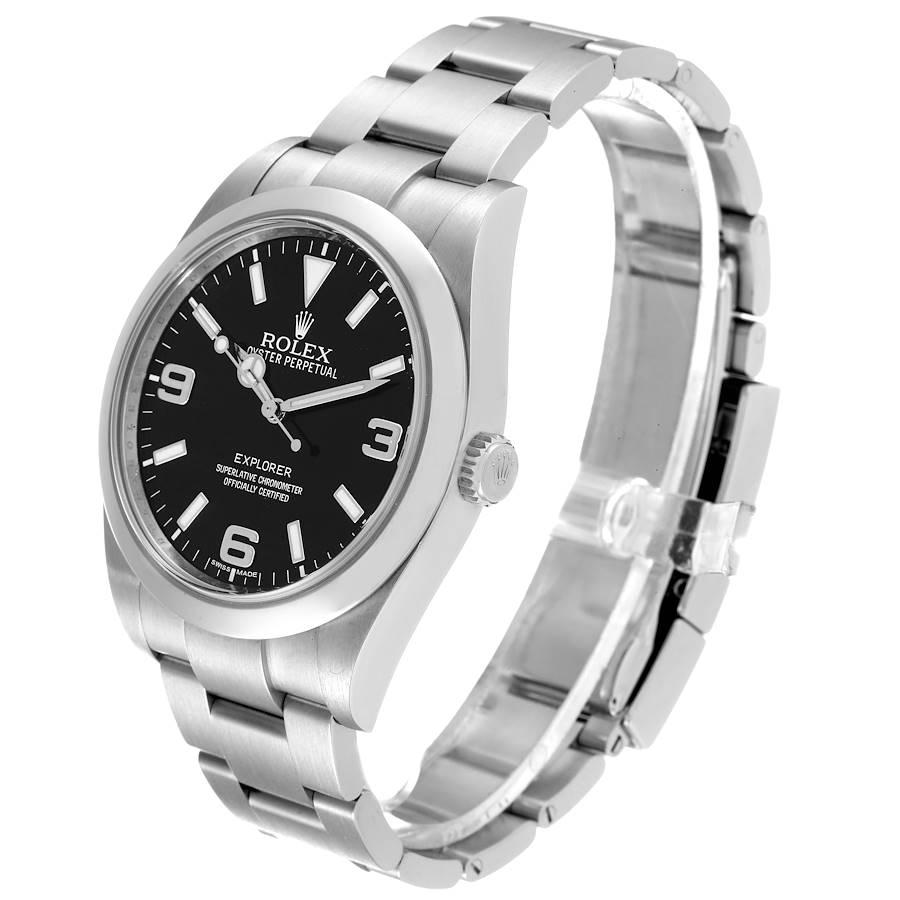 Rolex Explorer I 39mm Schwarzes Zifferblatt Stahl-Herrenuhr 214270 Boxkarte im Angebot 1