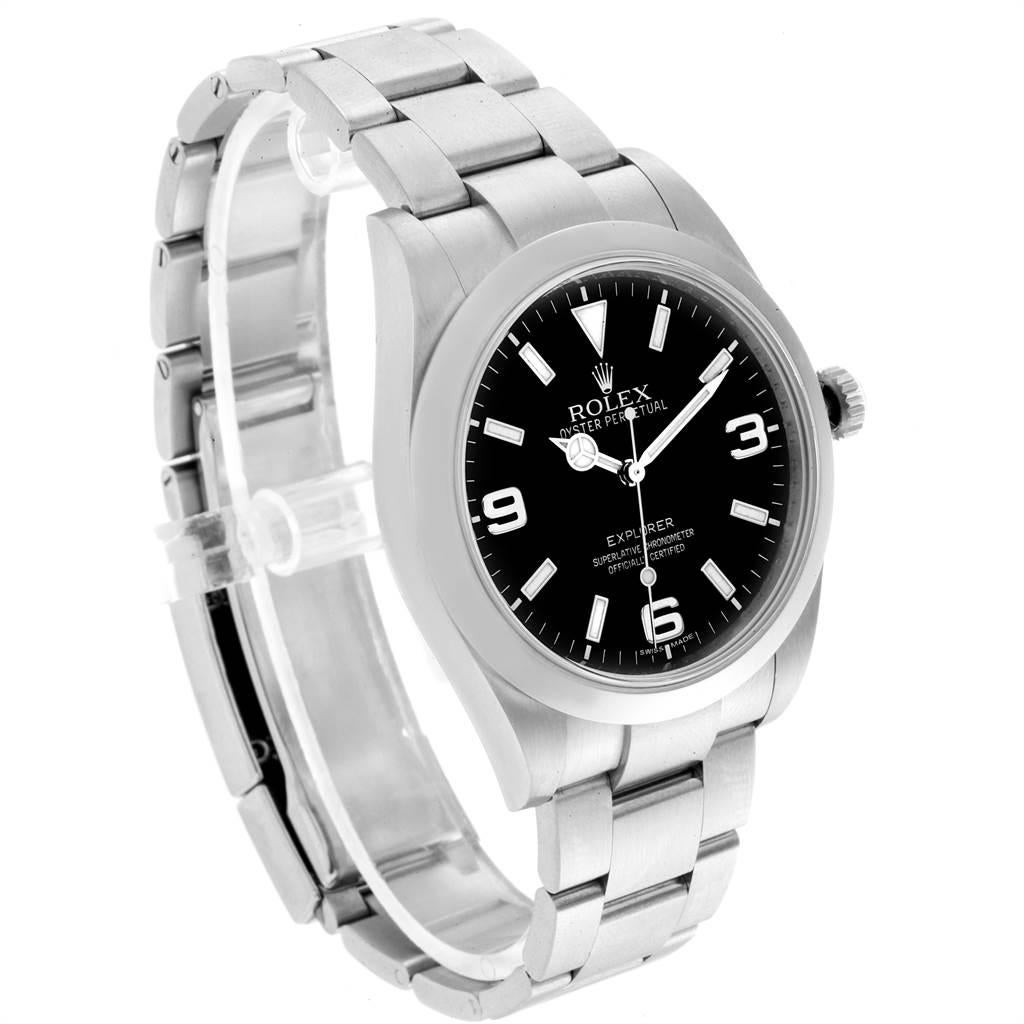 Rolex Explorer I Black Dial Steel Men's Watch 214270 Box Card 2