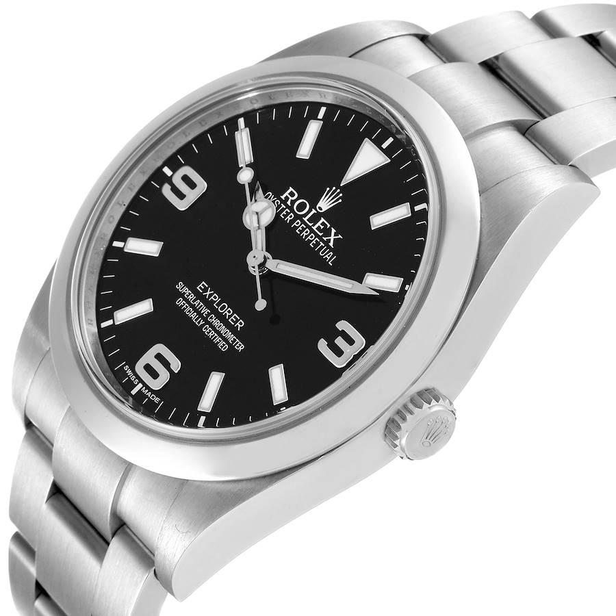 Rolex Explorer I 39mm Schwarzes Zifferblatt Stahl-Herrenuhr 214270 Boxkarte im Angebot 2