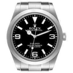 Rolex Explorer I 39mm Black Dial Steel Mens Watch 214270 Box Card