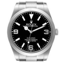 Rolex Explorer I 39mm Black Dial Steel Mens Watch 214270 Box Card