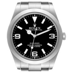 Rolex Explorer I 39mm Black Dial Steel Mens Watch 214270 Box Card