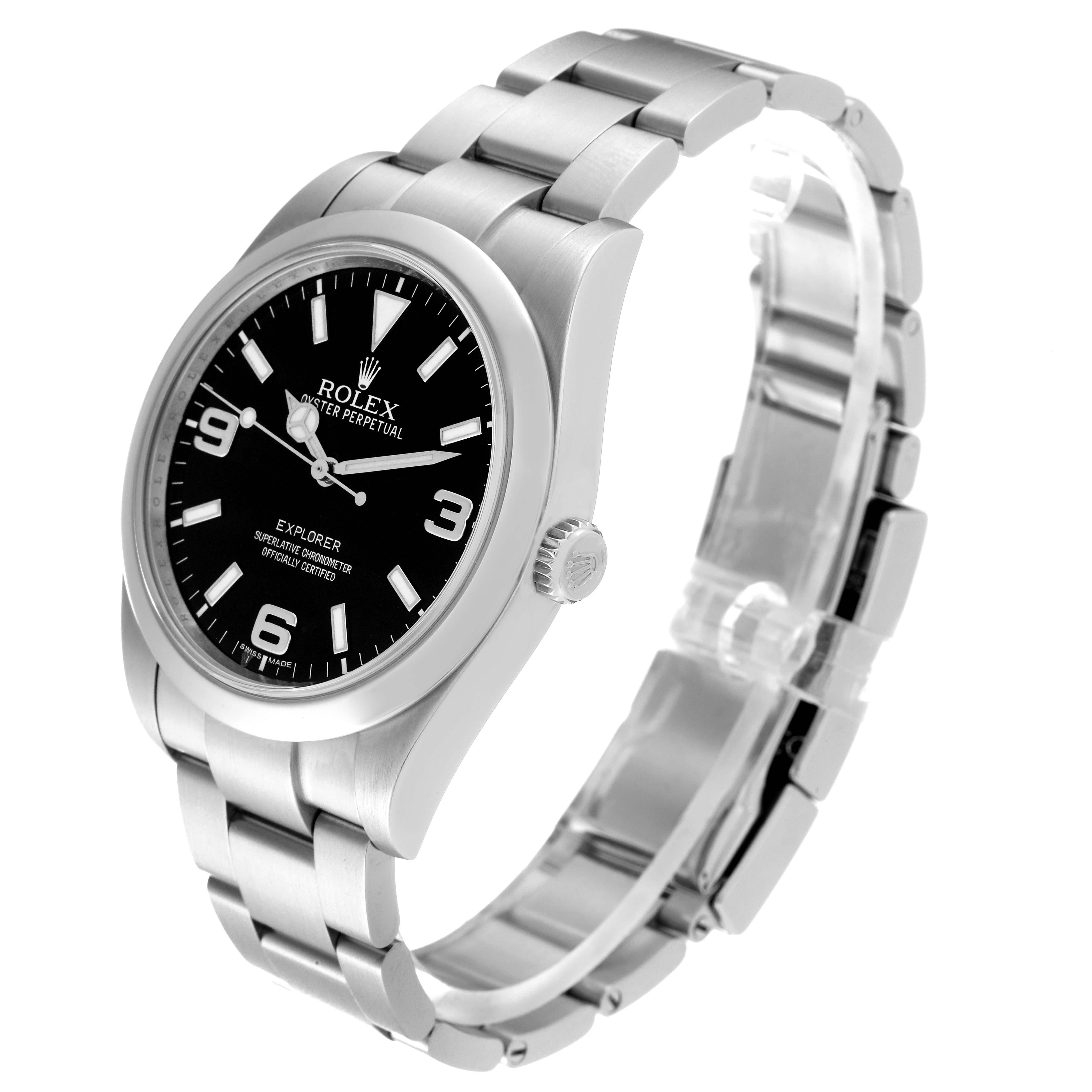 Rolex Explorer I 39mm Black Dial Steel Mens Watch 214270 7