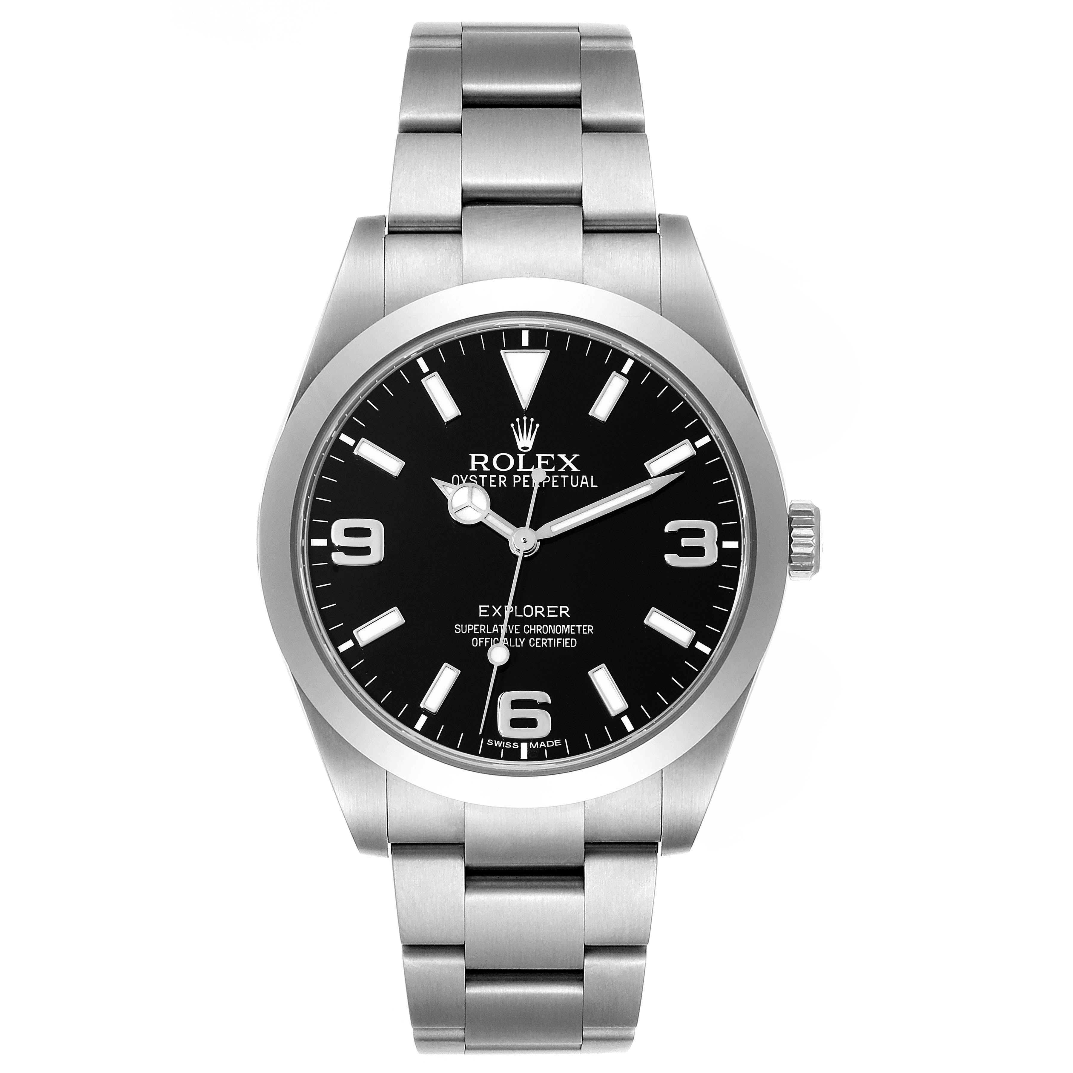 Rolex Explorer I 39mm Black Dial Steel Mens Watch 214270 For Sale 1