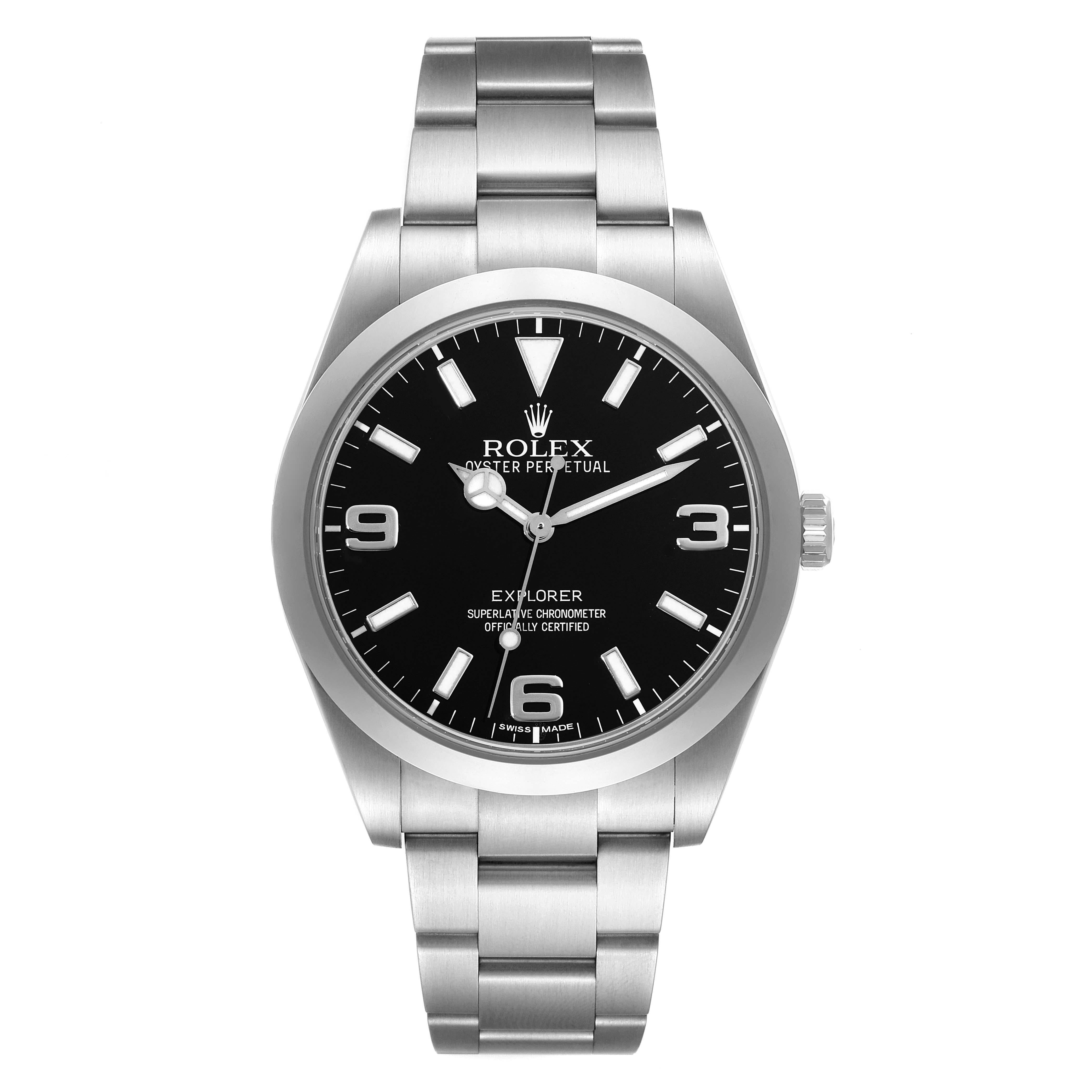 Rolex Explorer I 39mm Black Dial Steel Mens Watch 214270 For Sale 1