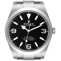 Rolex Explorer I 39mm Black Dial Steel Mens Watch 214270