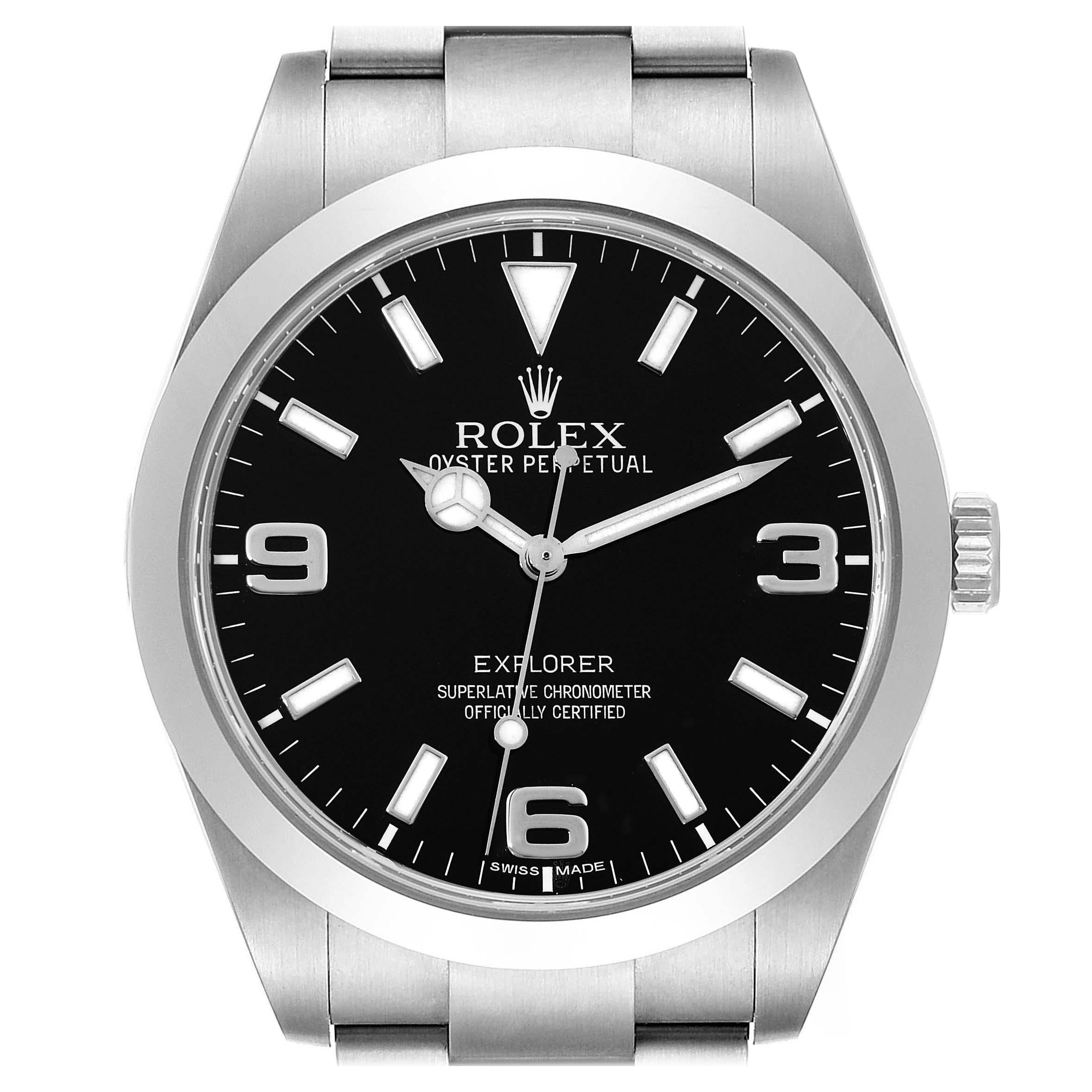 Rolex Explorer I 39mm Black Dial Steel Mens Watch 214270
