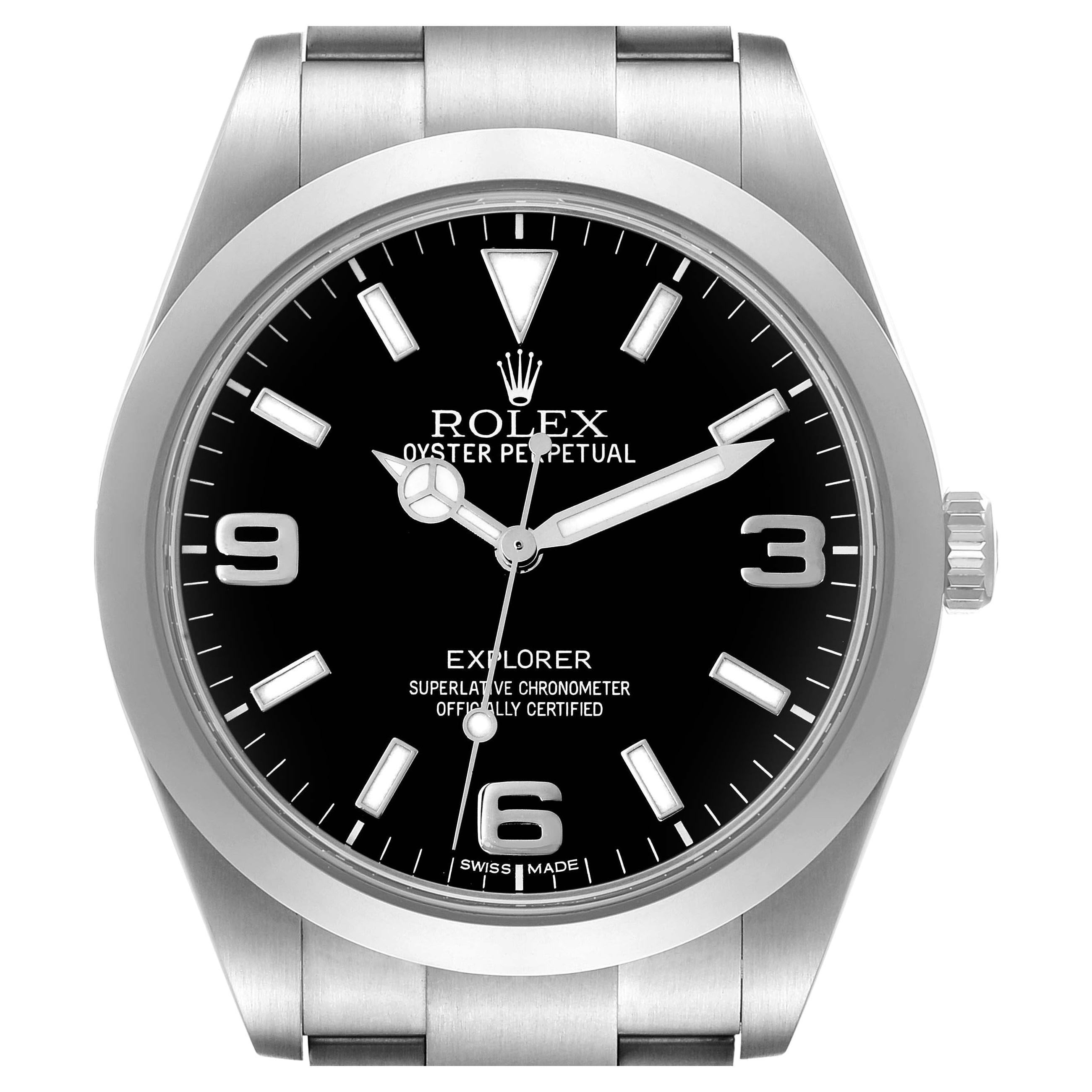 Rolex Explorer I 39mm Black Dial Steel Mens Watch 214270