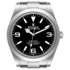 Rolex Explorer Luminous Numerals Steel Mens Watch 214270 Box Card