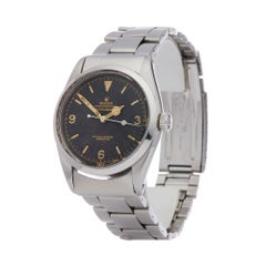 Rolex Explorer I 6610 Men Stainless Steel Gilt Watch