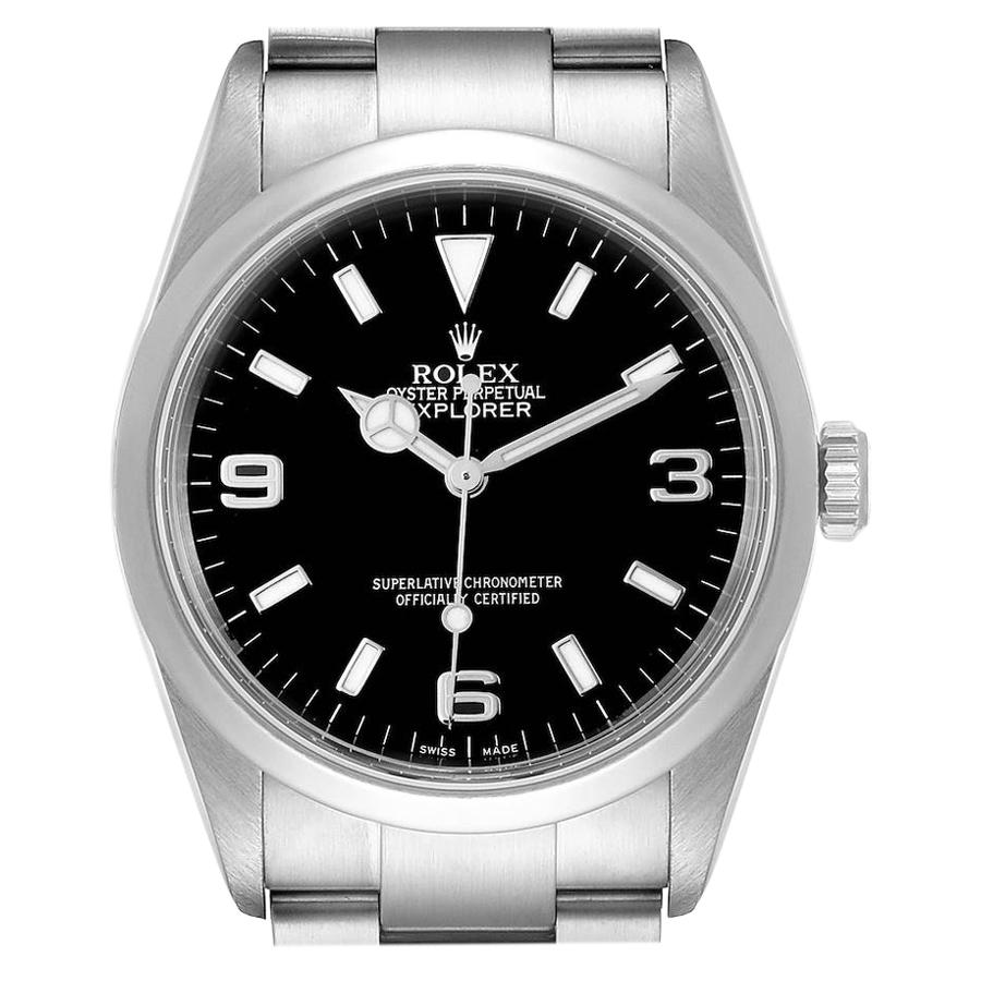 Rolex Explorer I Black Dial Stainless Steel Men’s Watch 114270 Box For