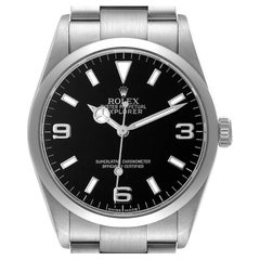 Rolex Explorer I Black Dial Stainless Steel Mens Watch 114270 Box Service Card