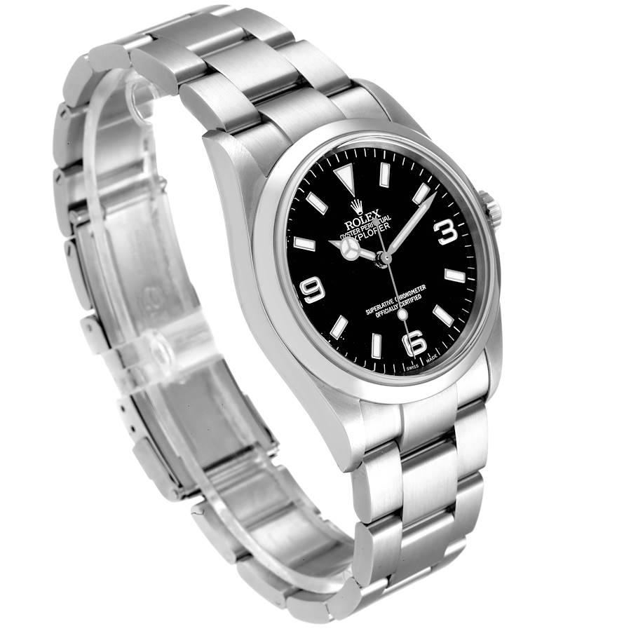 Rolex Explorer I Black Dial Stainless Steel Mens Watch 114270 In Excellent Condition In Atlanta, GA