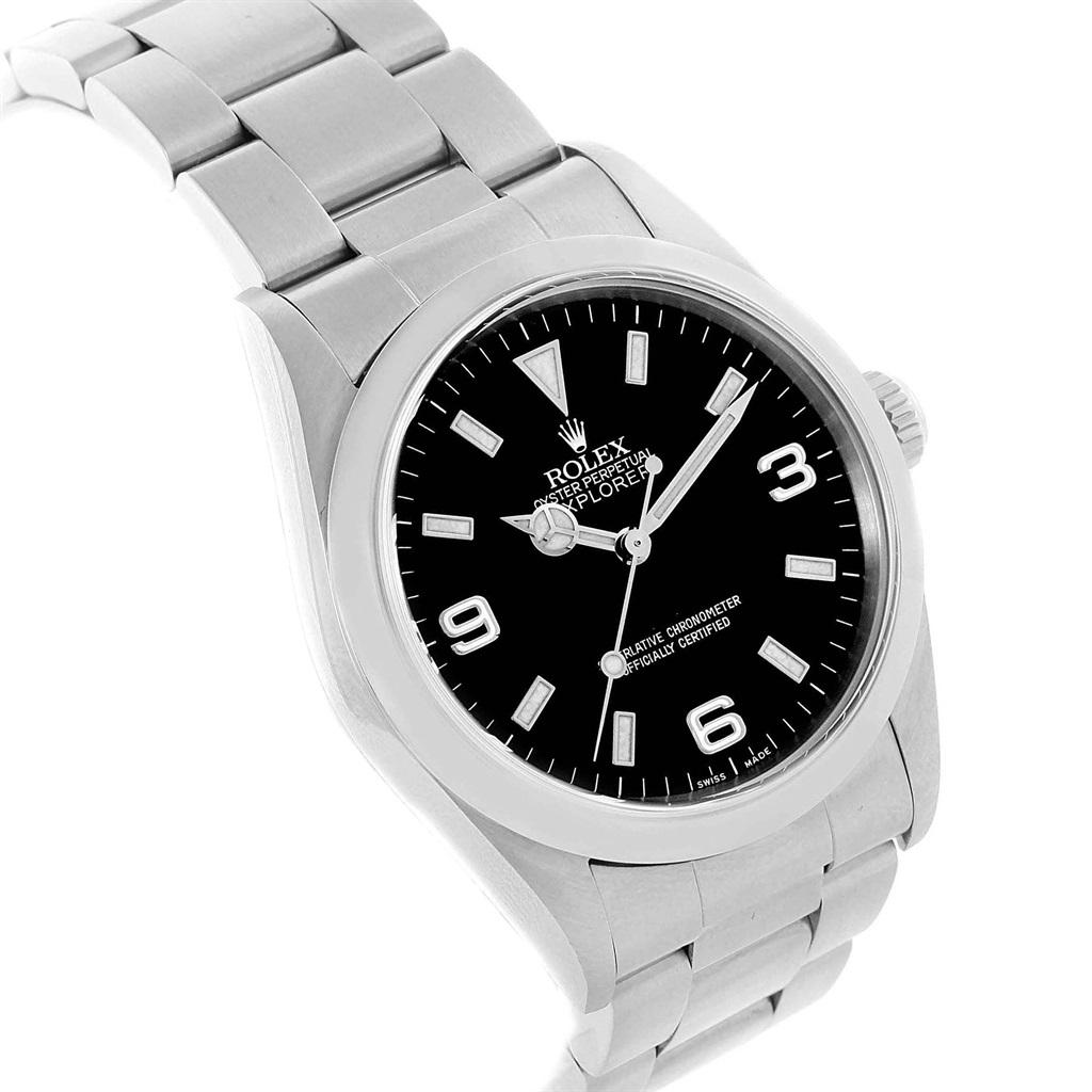 Rolex Explorer I Black Dial Stainless Steel Men's Watch 114270 For Sale 2