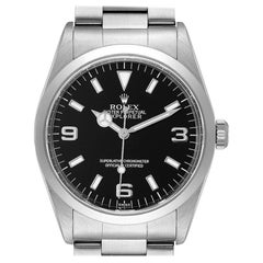 Vintage Rolex Explorer I Black Dial Stainless Steel Men's Watch 114270