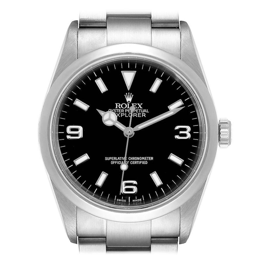 Rolex Explorer I Black Dial Stainless Steel Mens Watch 114270