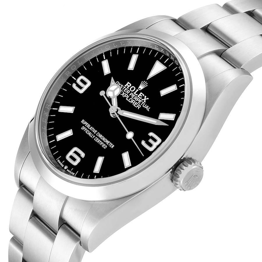 Rolex Explorer I Black Dial Stainless Steel Mens Watch 124270 Unworn For Sale 1