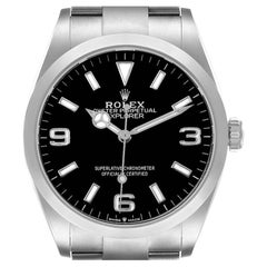 Rolex Explorer I Black Dial Stainless Steel Mens Watch 124270 Unworn