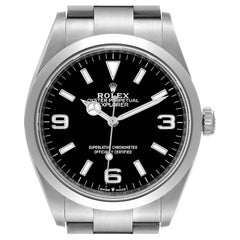Rolex Explorer I Black Dial Stainless Steel Mens Watch 124270 Unworn