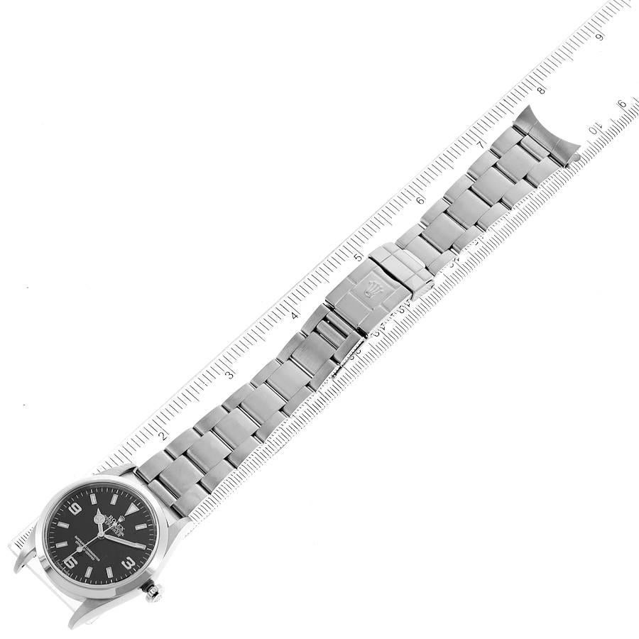 Rolex Explorer I: Edelstahl-Herrenuhr mit schwarzem Zifferblatt 14270 im Angebot 7