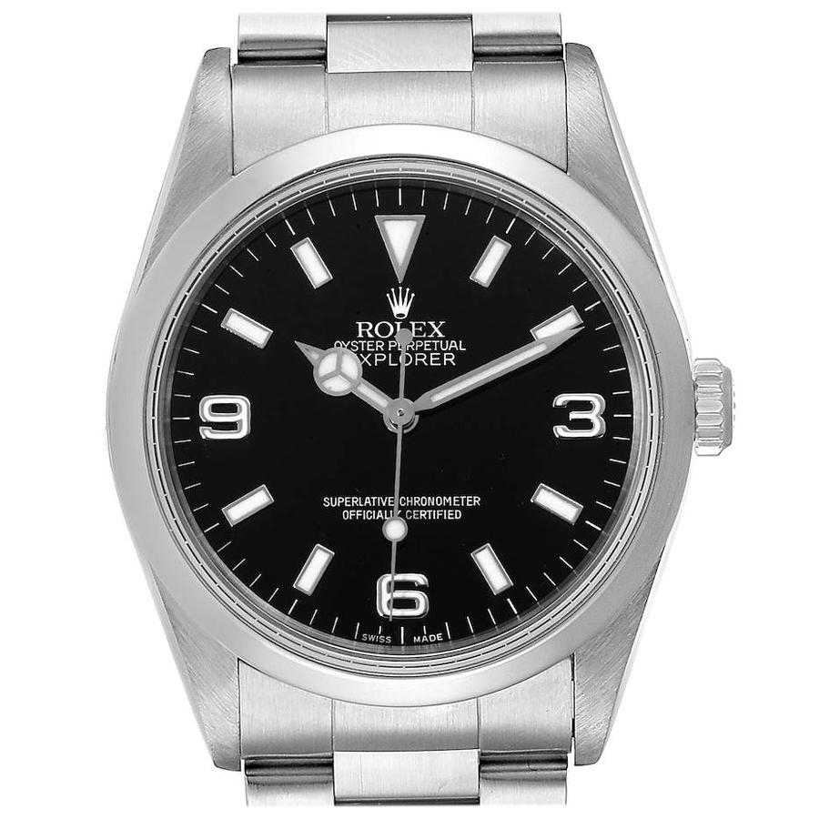 Rolex Explorer I Black Dial Stainless Steel Mens Watch 14270