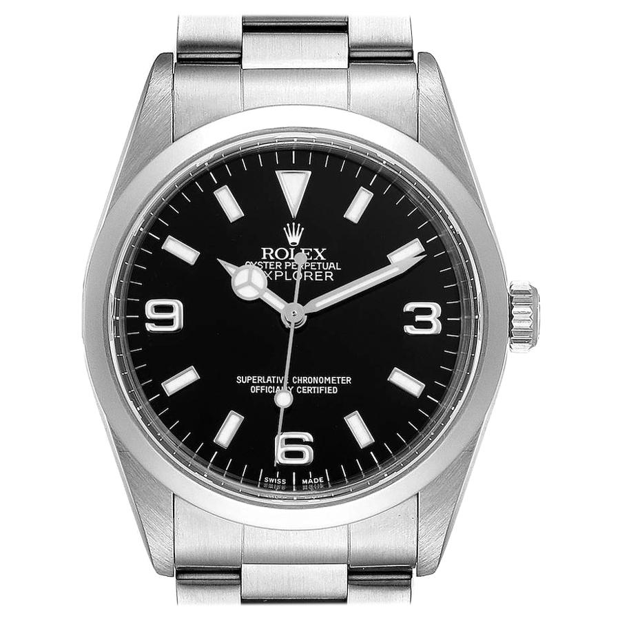 Rolex Explorer I Black Dial Stainless Steel Mens Watch 14270