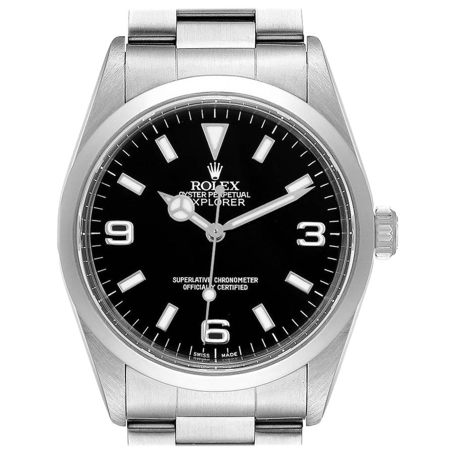 Rolex Explorer I Black Dial Stainless Steel Mens Watch 14270 For Sale