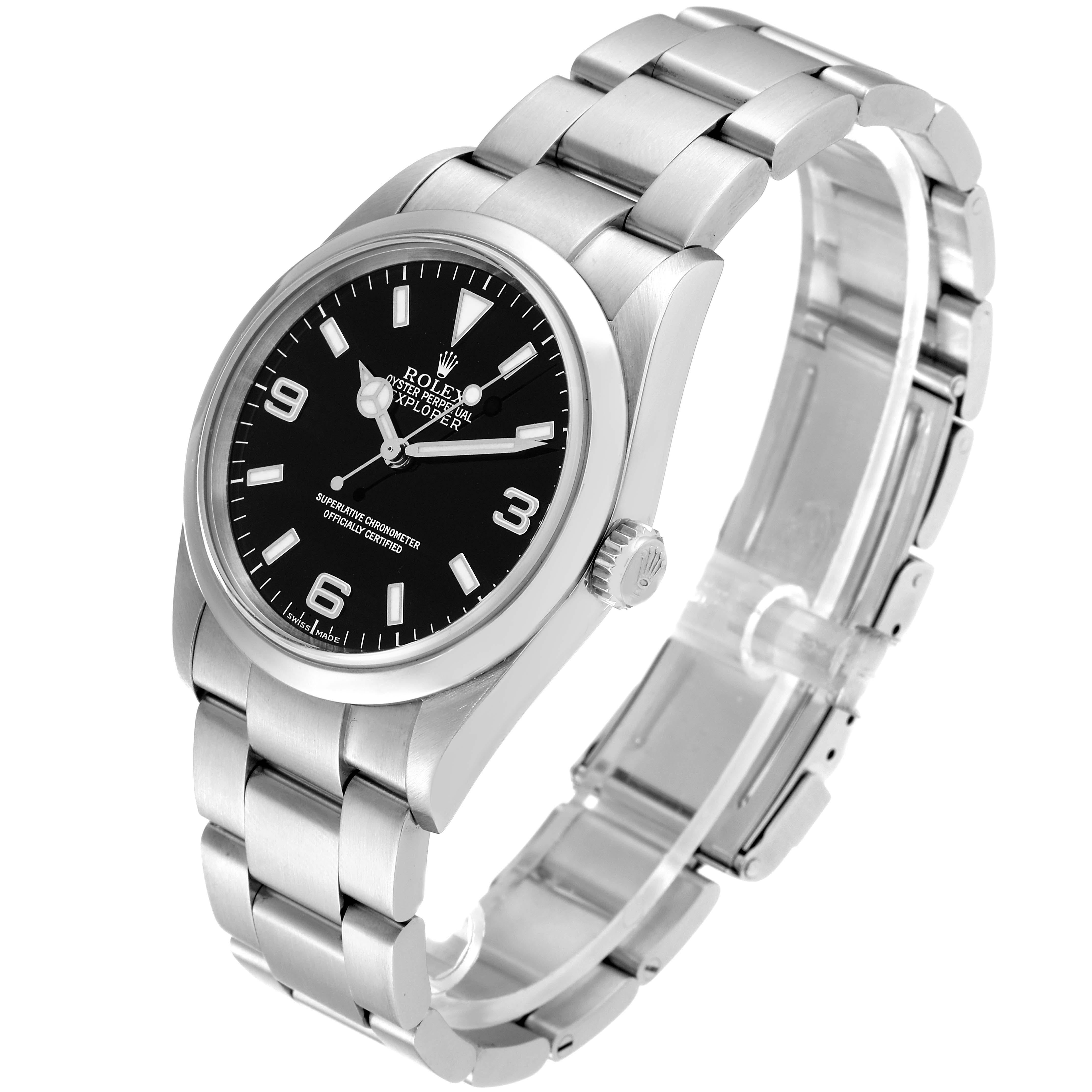 Rolex Explorer I Black Dial Steel Mens Watch 114270 Box Papers For Sale 6
